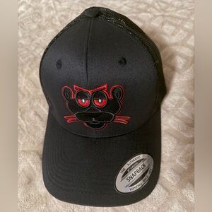 Black and Red Panther Snapback Hat